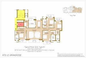 Type A apartment floor plan with detailed layou